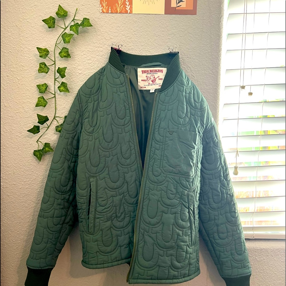 Army green puffer jacket